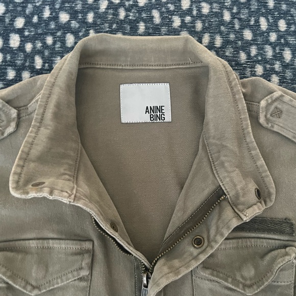 Anine Bing Stretch Cotton Army Jacket Size L - Picture 6 of 11